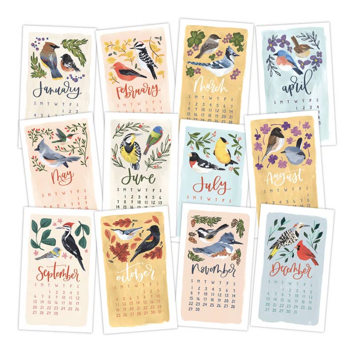 1canoe2 | One Canoe Two Paper Co. - Wholesale Calendar - 2026 Feathered Friends Birds Petite Wall Calendar5