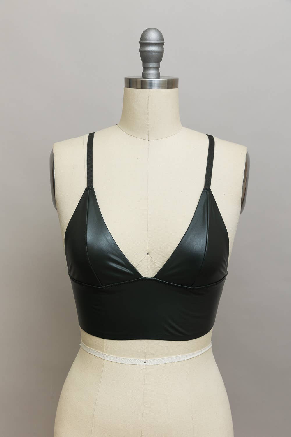 Leto Accessories - Wholesale Bralette - Women's - Faux Leather Longline Bralette - Edgy Shine3