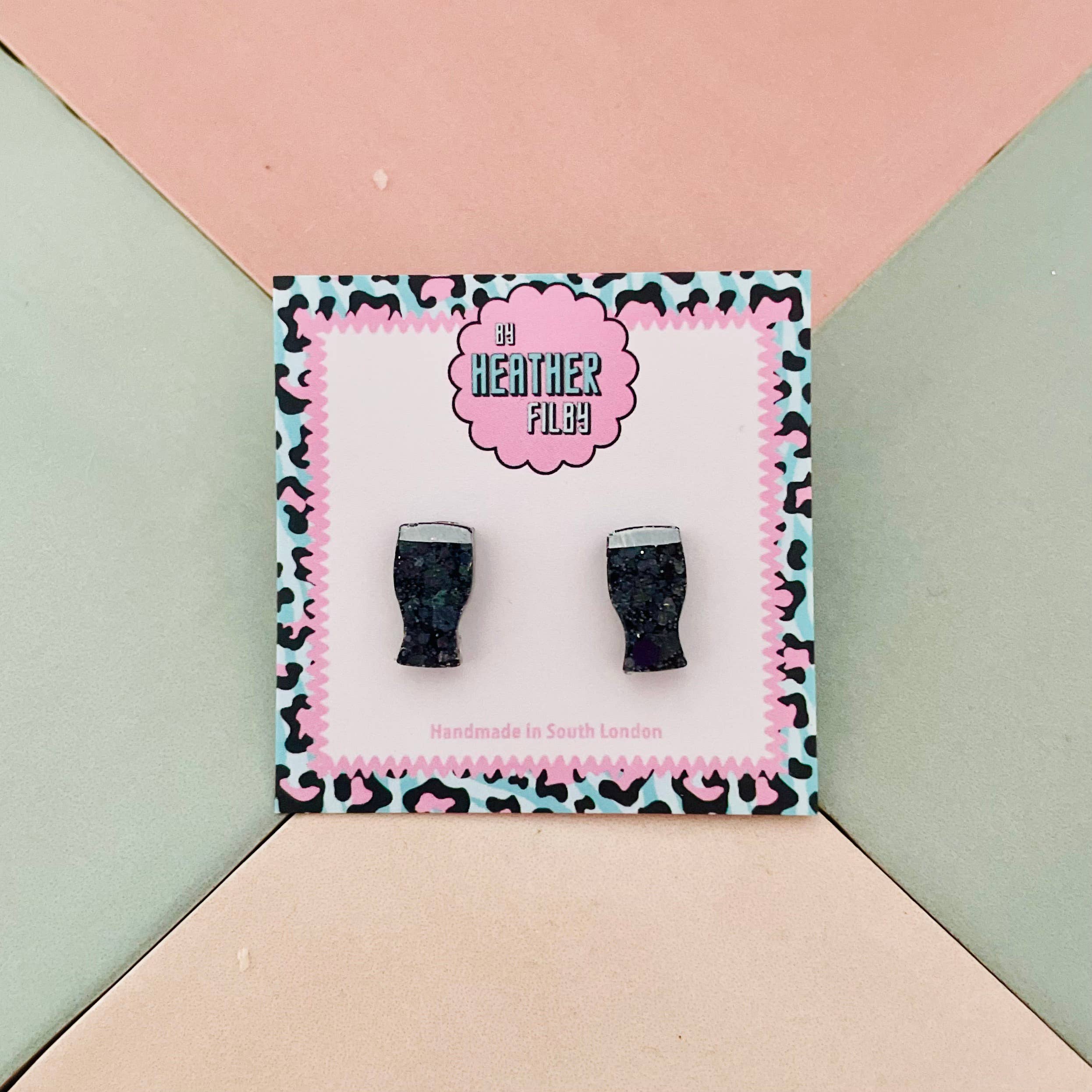 By Heather Filby – wholesale Stud/post earrings – Pint Glass Stud Earrings0