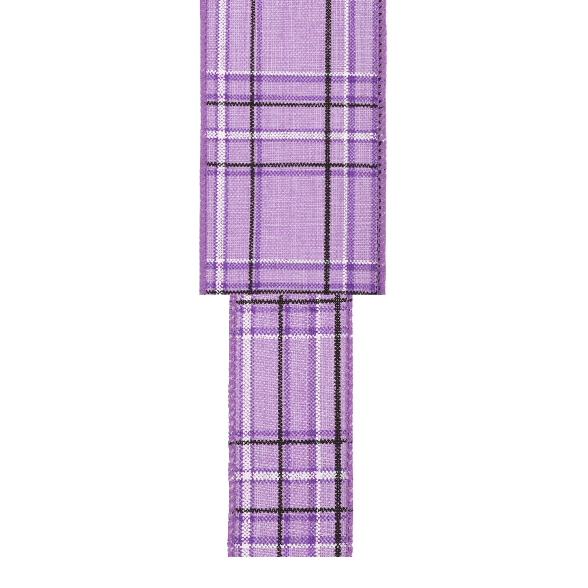 LA Ribbons Wholesale - Wholesale Ribbon - Gift Wrapping - Wired Ribbon | Purple/Spring Plaid | 10 Yard Roll5