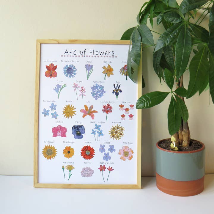 Kathryn Churn Designs – wholesale Art print – A-Z of Flowers' Print in A4 and A32