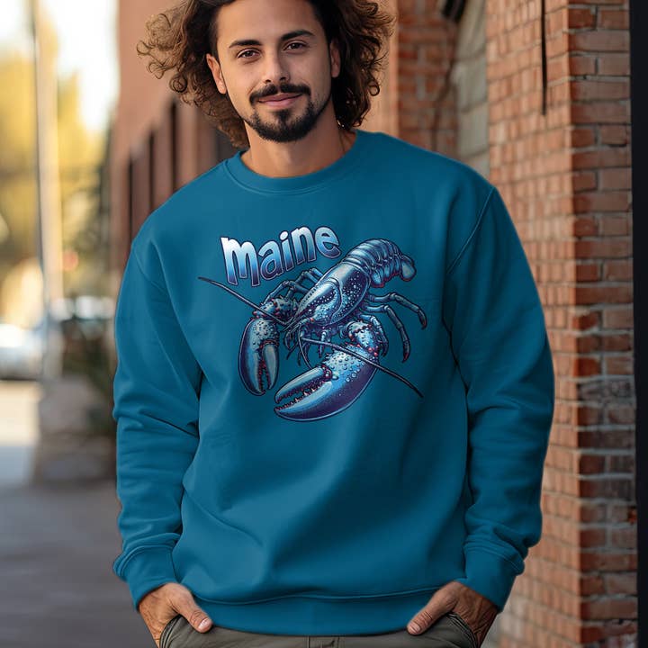 Maine Blauwe Kreeft Sweater Volwassen Unisex S-XXL voor wholesale door RetroPlanet