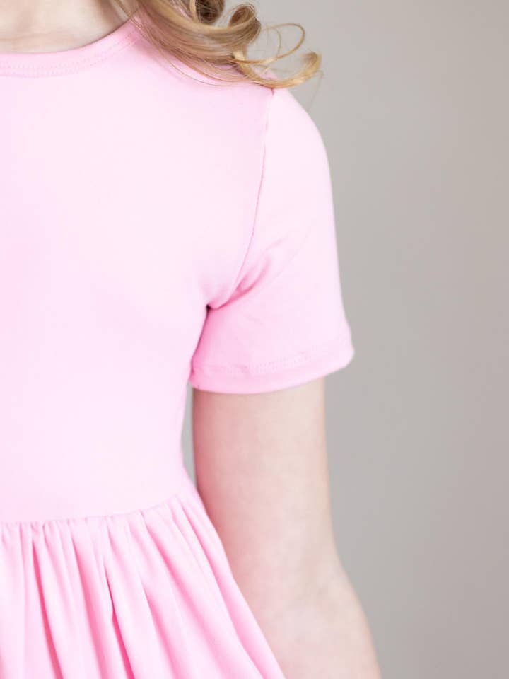 Mila & Rose - Wholesale Dress - Kids - Bubblegum Pink S/S Pocket Twirl Dress