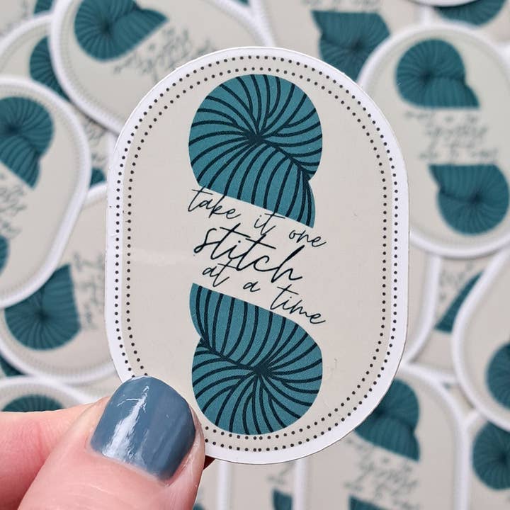 One Stitch at a Time Sticker | Crochet Knitting Sewing for wholesale by The Pigeon's Nest