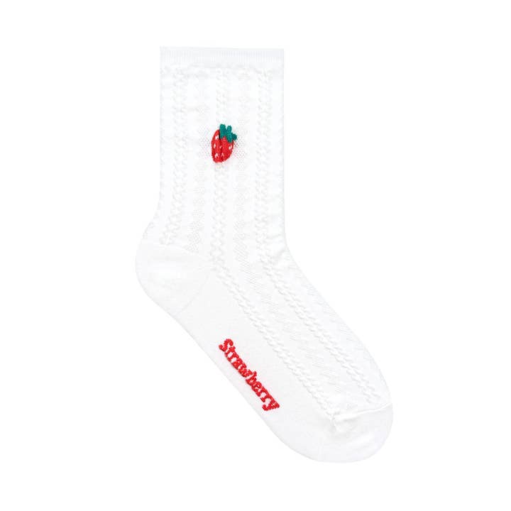 7DAYSSOCKS - Vendita all'ingrosso Calzini - Donna - Calzini da donna con motivo fragole a altezza caviglia