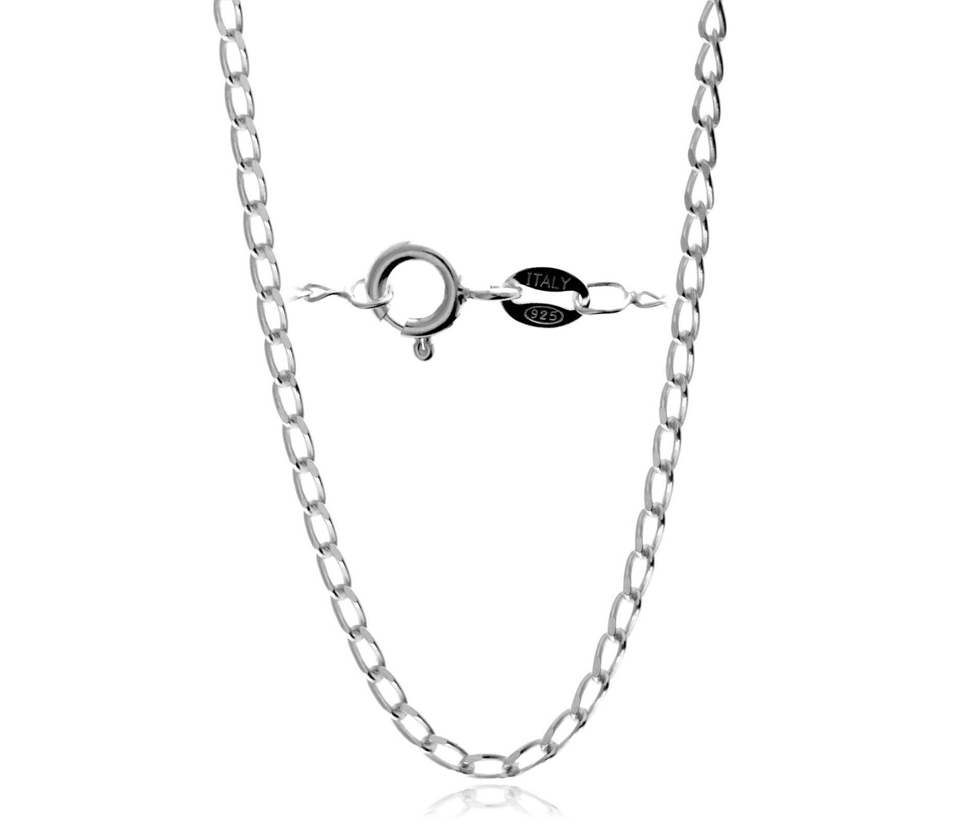 SilverAmber Jewellery - Vendita all'ingrosso Collane a catena e maglie - Made in Italy - Catena Delicata a Maglia Lunga 1,2 MM in Argento Sterling 925 - GCH0240