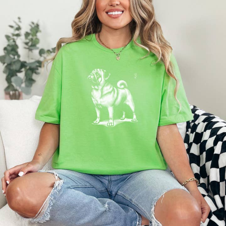 Pug Unisex Softstyle T-Shirt for wholesale by Pets and Humans
