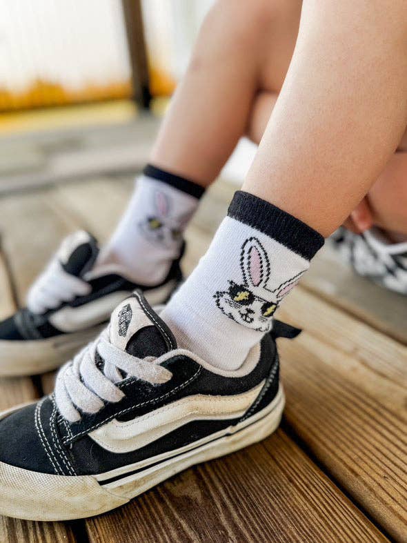 Kickin it up Socks - Wholesale Socks - Kids - Rad Bunny with Pink Bunny Foot11