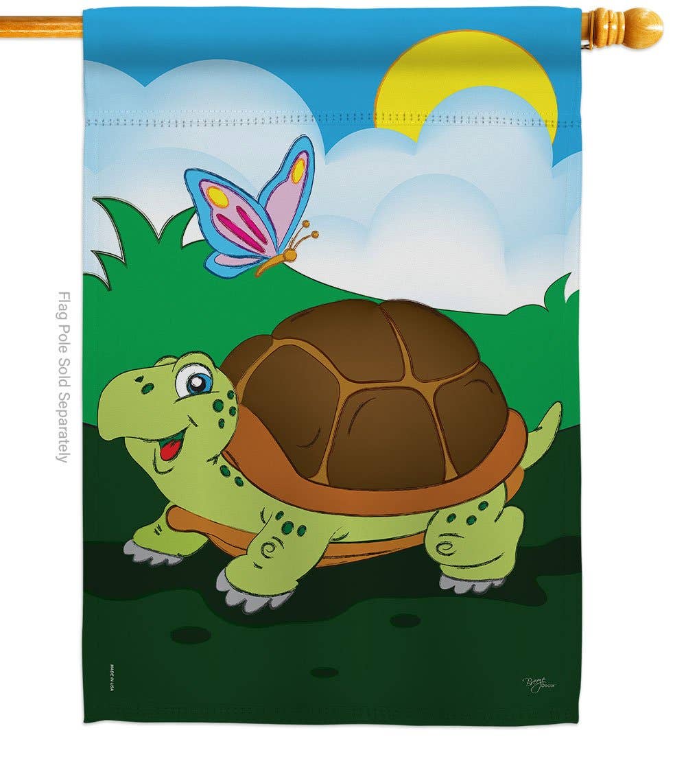 Two Group Flag Co - Vente Drapeaux - Drapeau de décoration d'amis de jardin avec animaux tortues1