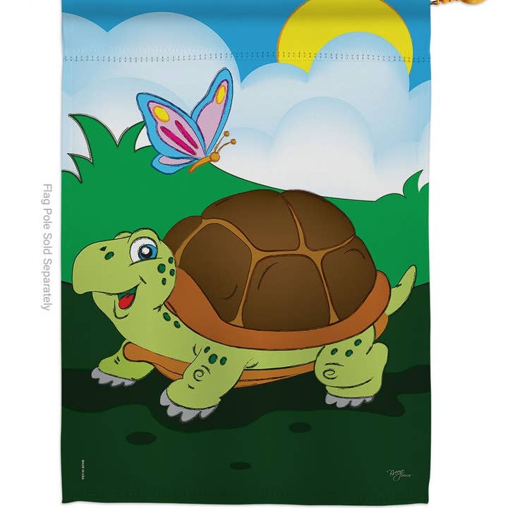 Two Group Flag Co - Vente Drapeaux - Drapeau de décoration d'amis de jardin avec animaux tortues1