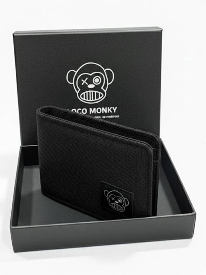 Carteira com porta-moedas de Loco Monky cor Preto por atacado de LOCO MONKY