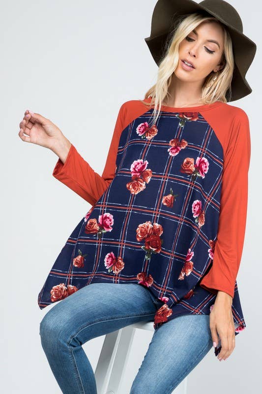 Rose Mellow Fashion - Venta al por mayor Túnica - Mujer - Jersey a cuadros Shark Bite Tunic2