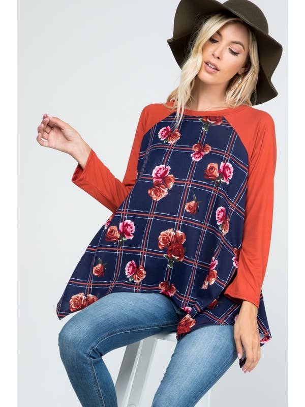 Rose Mellow Fashion - Venta al por mayor Túnica - Mujer - Jersey a cuadros Shark Bite Tunic2