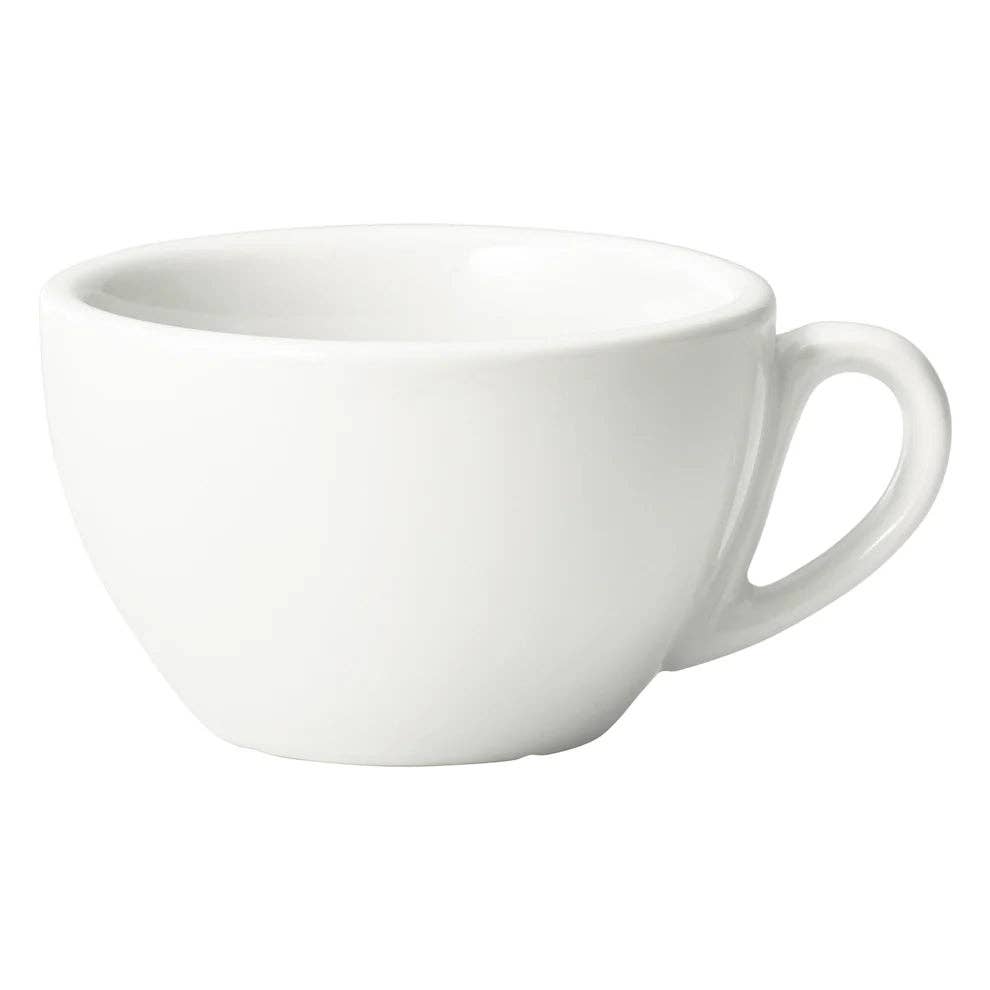 EcoQuality - Wholesale Coffee/tea cup - BCC-75S, Birkhall 7.5 oz Short Round White Porcelain Coffee Cup Case0