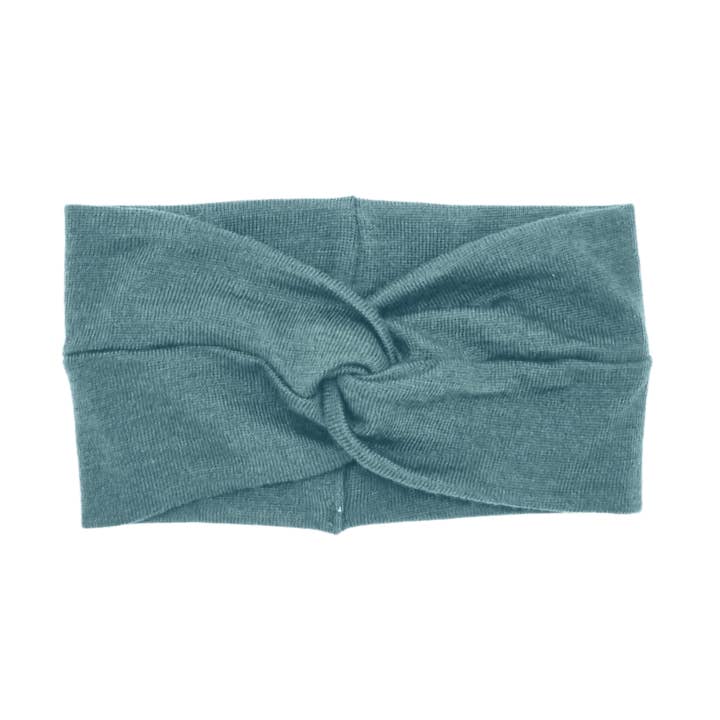 Hårbånd i merinould – petrol for engroshandel hos Flavia Soares