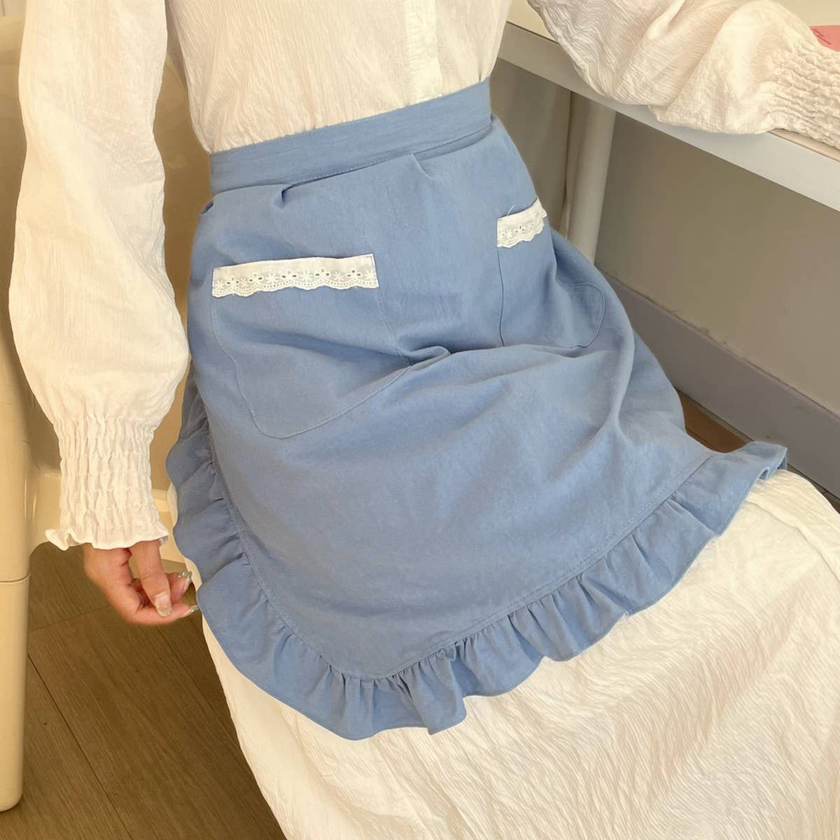 ACCITY - Wholesale Apron - WATERPROOF HALF-LENGTH COTTON LACE APRON_CWMM58261