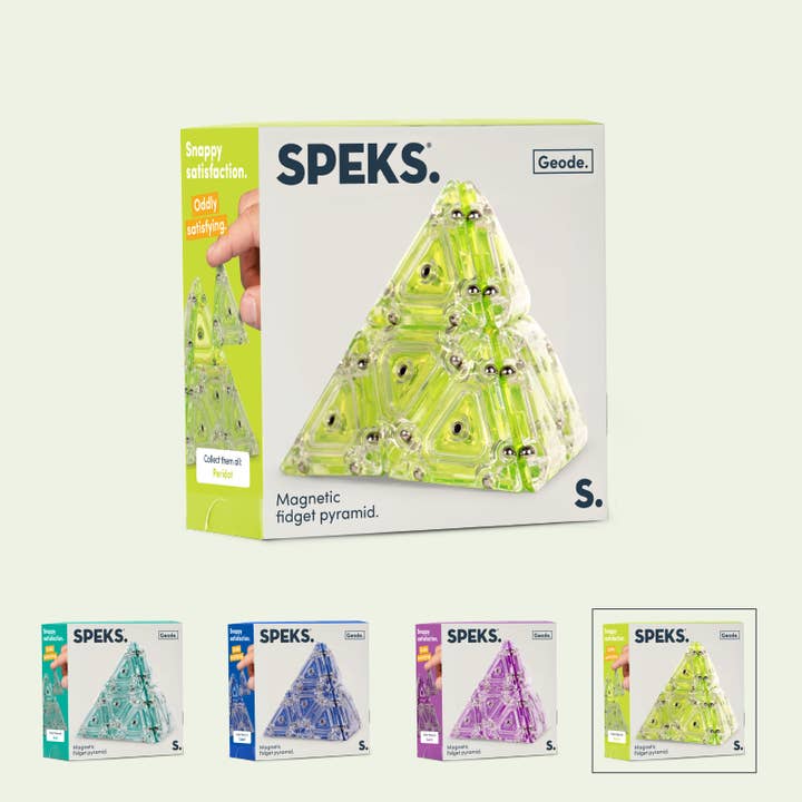 Speks - Wholesale Fidget Toy - Kids - Geode Pyramid Single Color Case Pack9