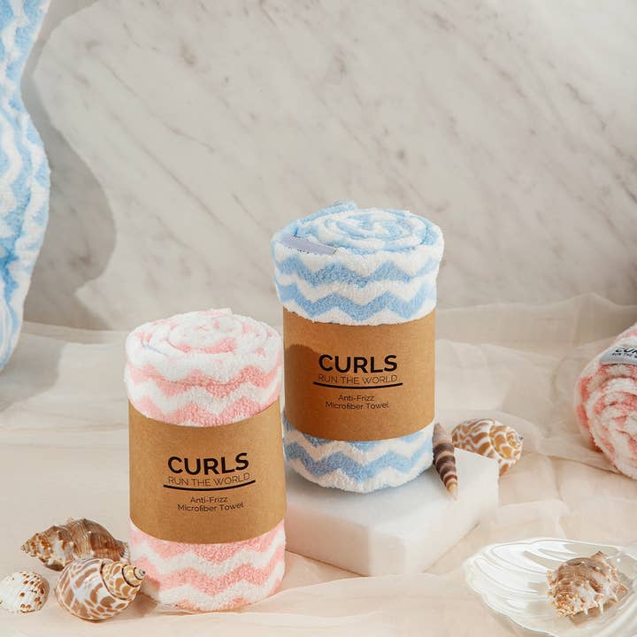 Curls Run The World – wholesale Hair towel/wrap – Pack of Two ZigZag Microfibre Hair Towel Wrap