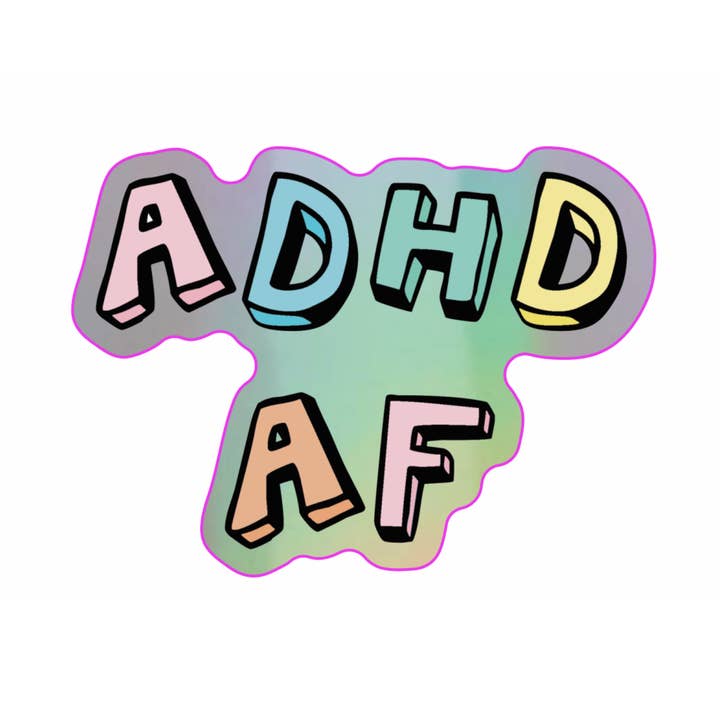 Pegatina Holográfica de Salud Mental TDAH para venta al por mayor de Fluffmallow (Custom duties for USA are pre-paid by us)