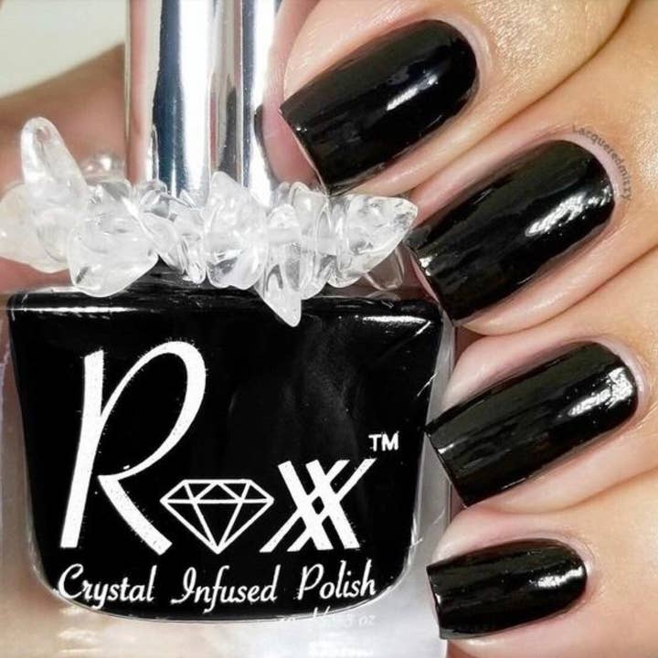 Black Tourmaline - Crystal Infused Nail Polish - Protection for wholesale by Roxx Nail Polish