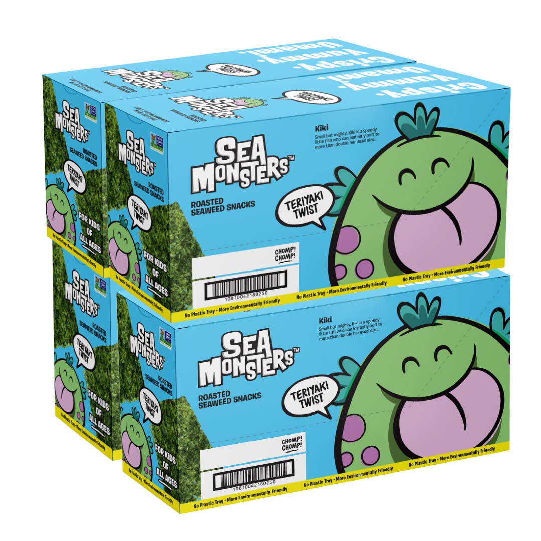 Sea Monsters - Wholesale Chips - Trayless Seaweed Snacks, Teriyaki Twist .14oz, 20-pack case3