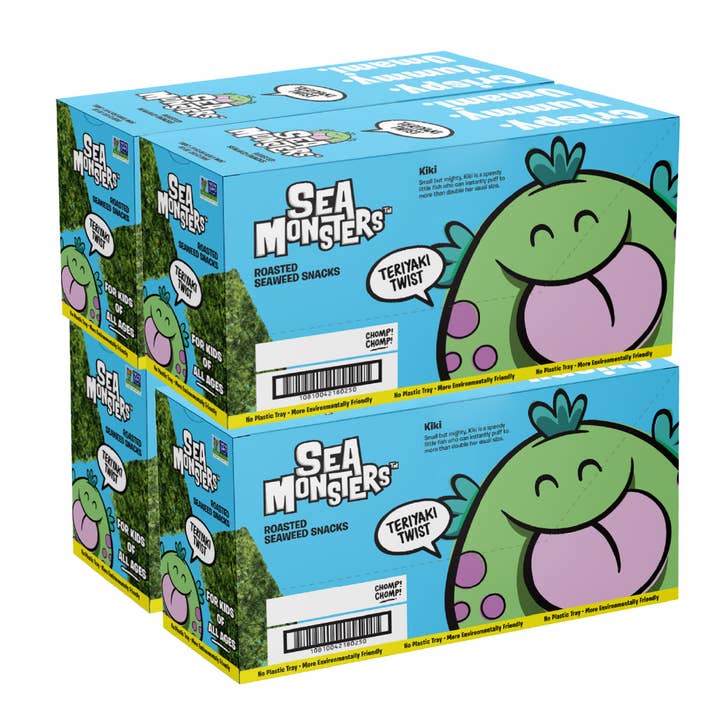 Sea Monsters - Wholesale Chips - Trayless Seaweed Snacks, Teriyaki Twist .14oz, 20-pack case3