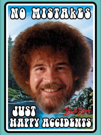 Bob Ross - Happy Accidents Picture Flat Magnet (2.5" x 3.5") for wholesale by Great Stuff Novelties (GSN) by NMR Brands