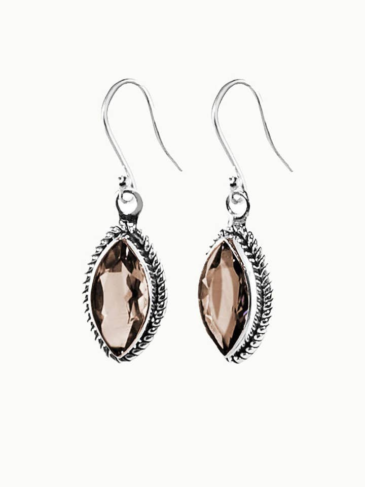 Sivalya Smoky Quartz Drop Øreringe - Ananda for engroshandel hos Sivalya