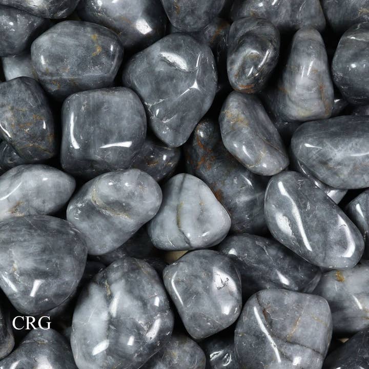 Tumbled Grey Agate / 20-40mm AVG - 1 LB. LOT for wholesale by Crystal River Gems LLC