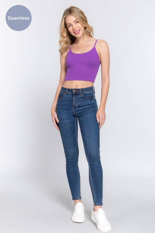 Active Basic | Active USA - Vente Caraco – femme - Camisole côtelée sans coutures à col rond8