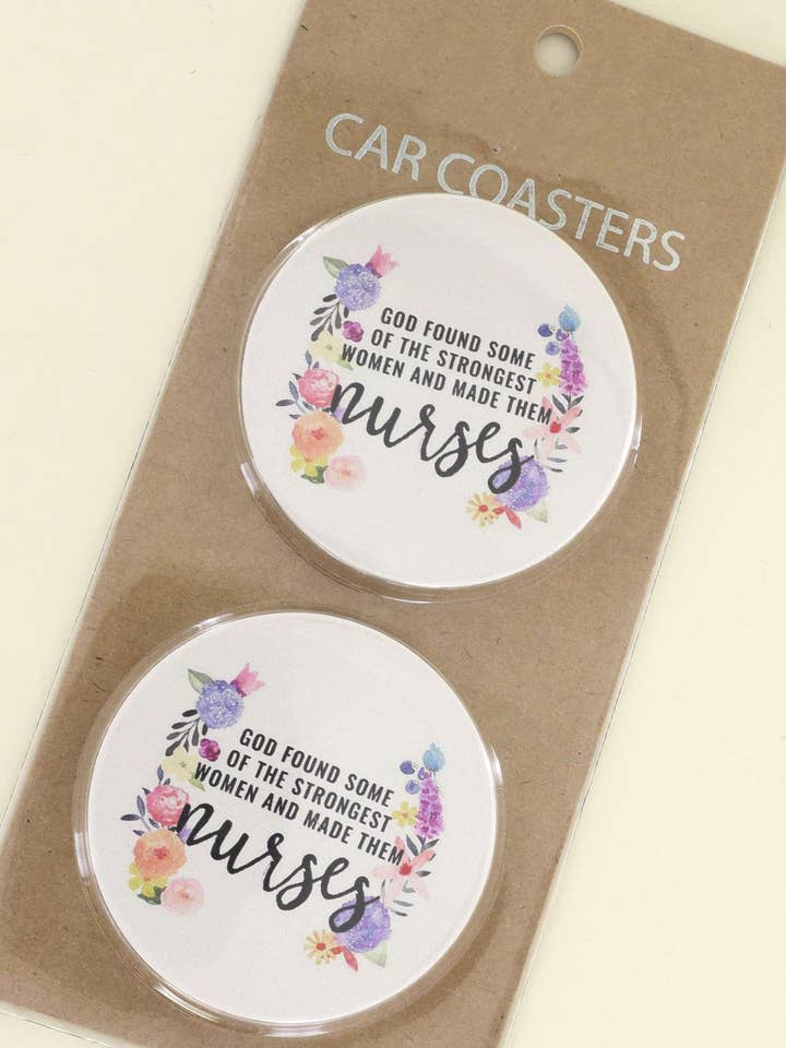 ENSEMBLE DE DESSOUS DE VERRE DE VOITURE EN CÉRAMIQUE AVEC BASE EN LIÈGE POUR INFIRMIÈRE, 2 PIÈCES, CC9814 pour la vente par anbfashion