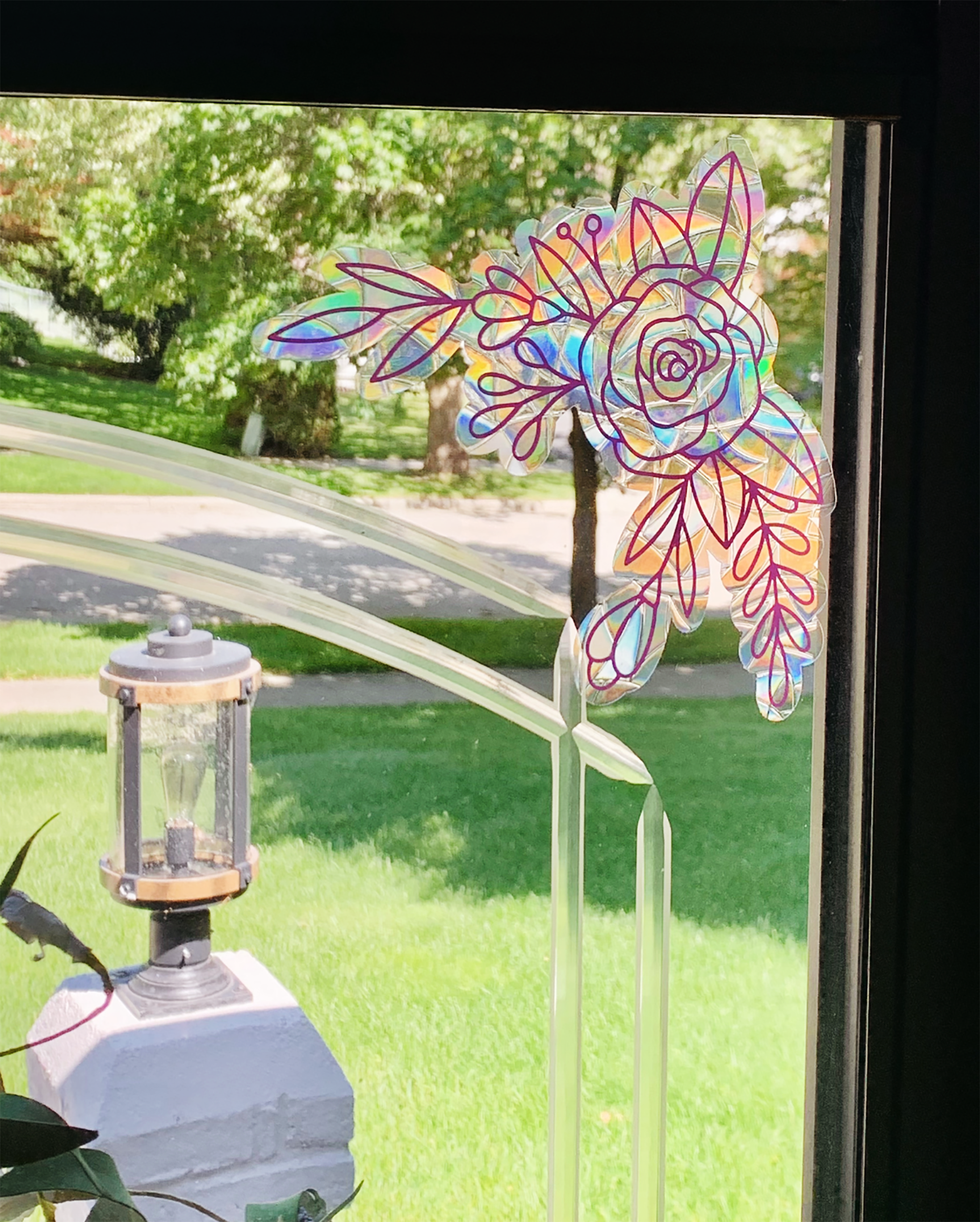 Simply Livy - Wholesale Suncatcher - Floral Rose Suncatcher Window Cling, Rainbow Maker 6