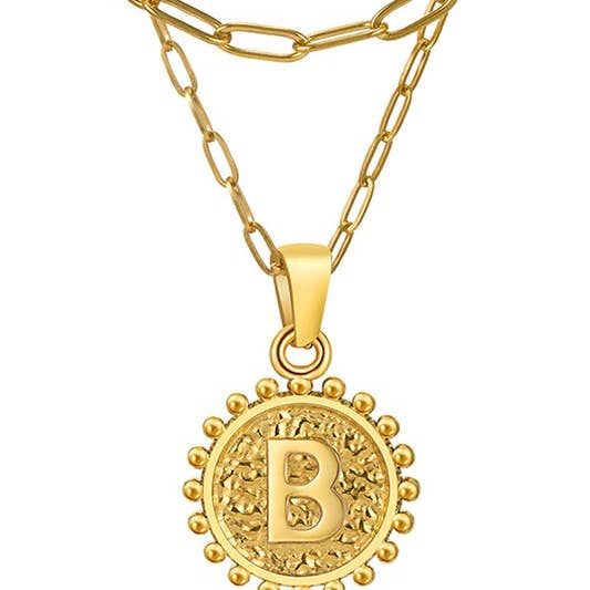 ACCITY - Wholesale Pendant/Charm Necklace - DOUBLE CHAIN INITIALS PENDANT NECKLACE_CWAJE10617