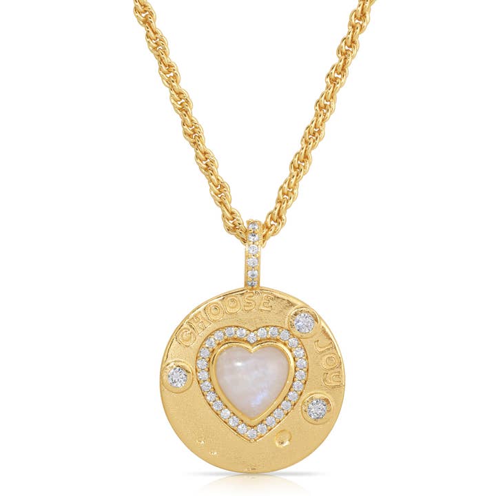 Joyful Heart Necklace - Moonstone for wholesale by JOY DRAVECKY JEWELRY