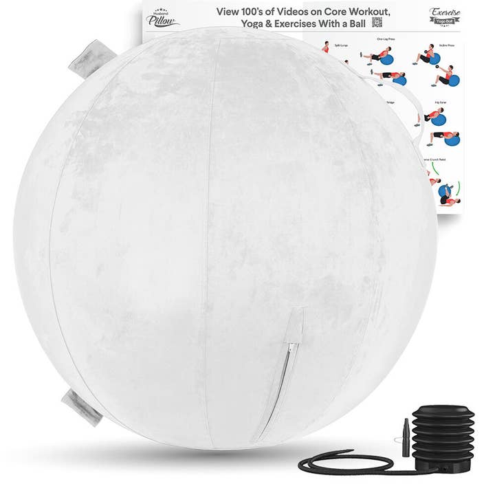 Husband Pillow - Wholesale Yoga mat - Yoga Ball SET - 26 inch/ 65cm - Aspen Edition - Micro Suede Leather - Manual Pump / Deflate66