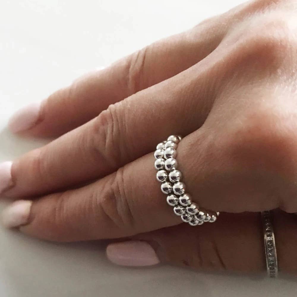 HoopLa - Wholesale Band/Stacked Ring - Gold Beads Stackable Stretch Rings- Waterproof no Tarnish4