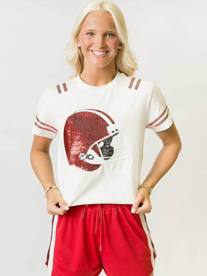 Red Helmet Shirt for wholesale by Belle Cher