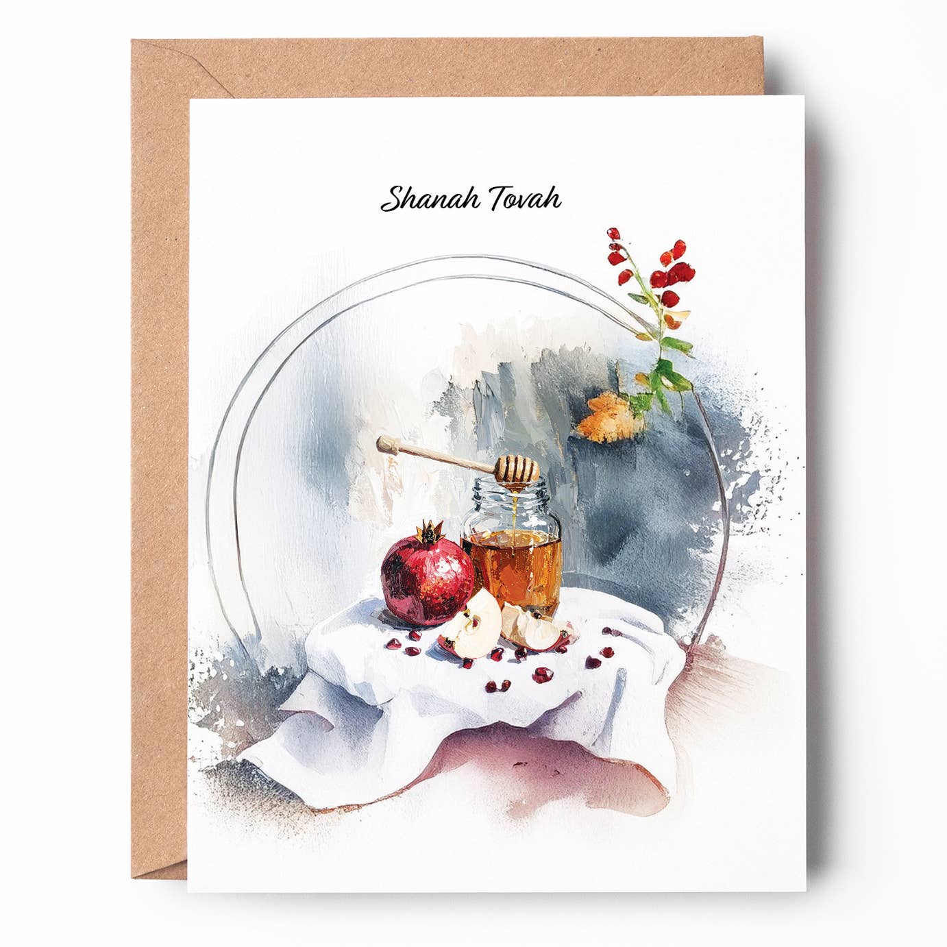 Oakwind Hollow – wholesale Rosh Hashanah card – Rosh Hashanah Still Life Greeting Card RH04 Shanah Tovah0