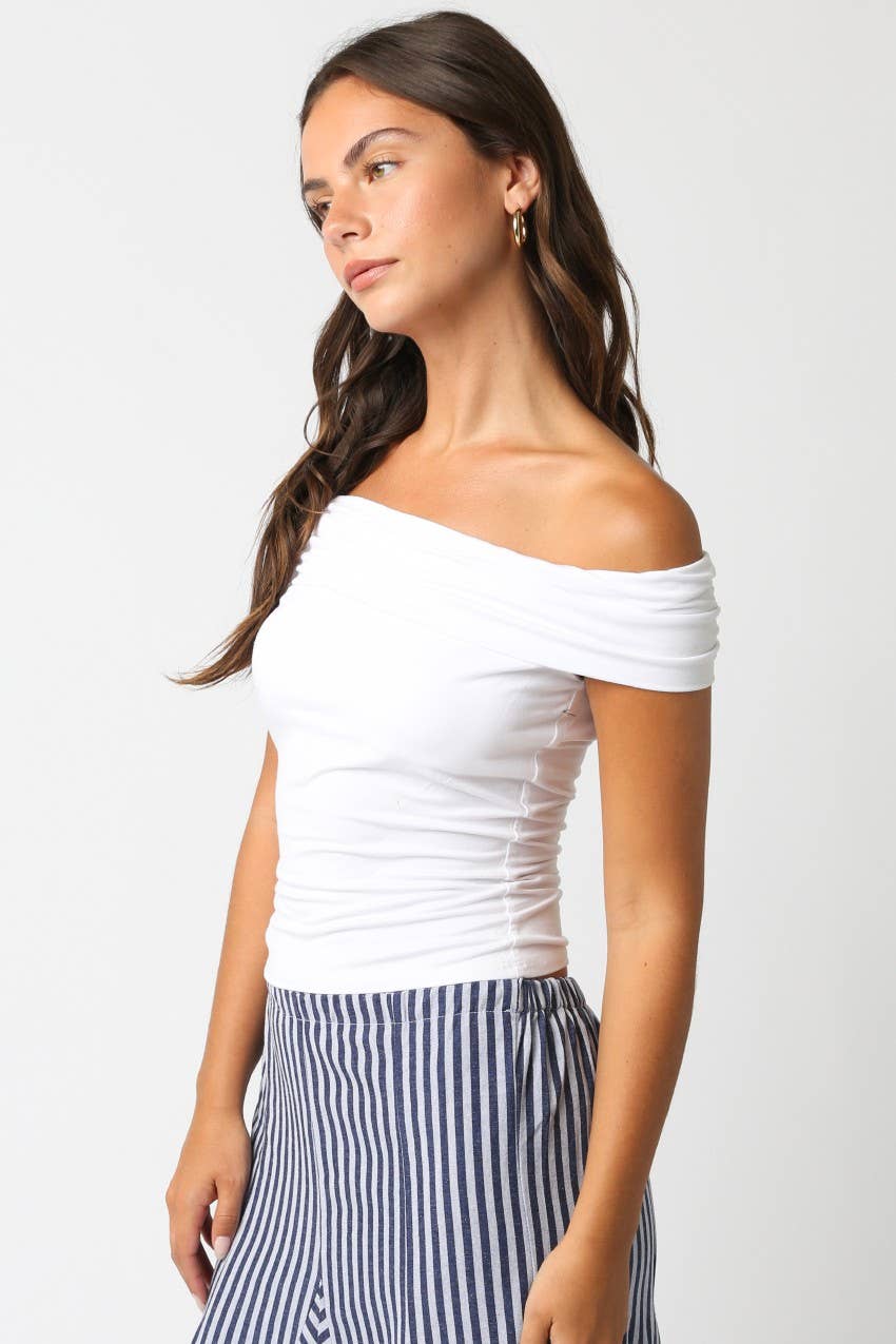 Olivaceous - Wholesale Knit Top - Women's - Leslie Off Shoulder Top5