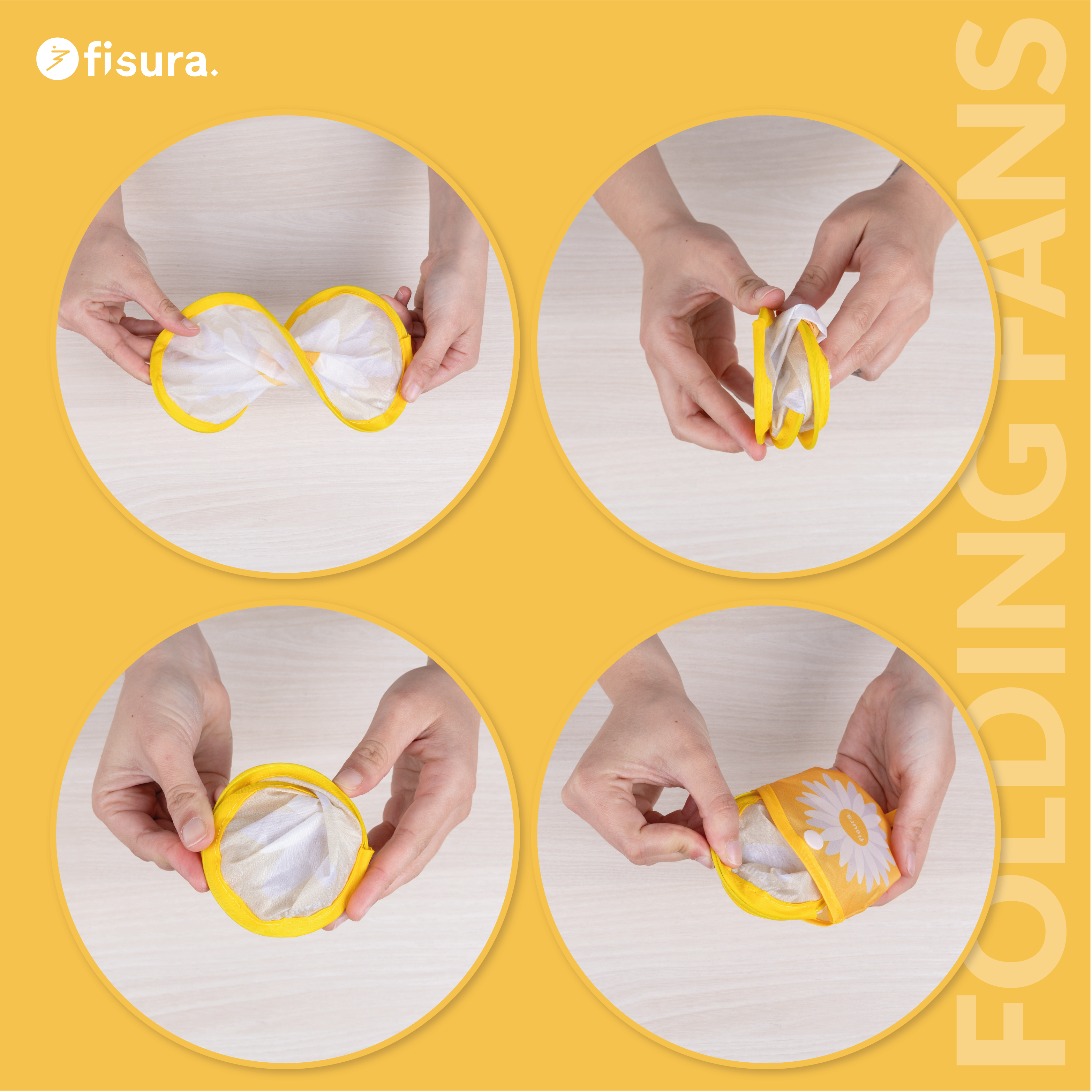 Fisura - Wholesale Party/Paper Folding Fan - Daisy Folding Fan1