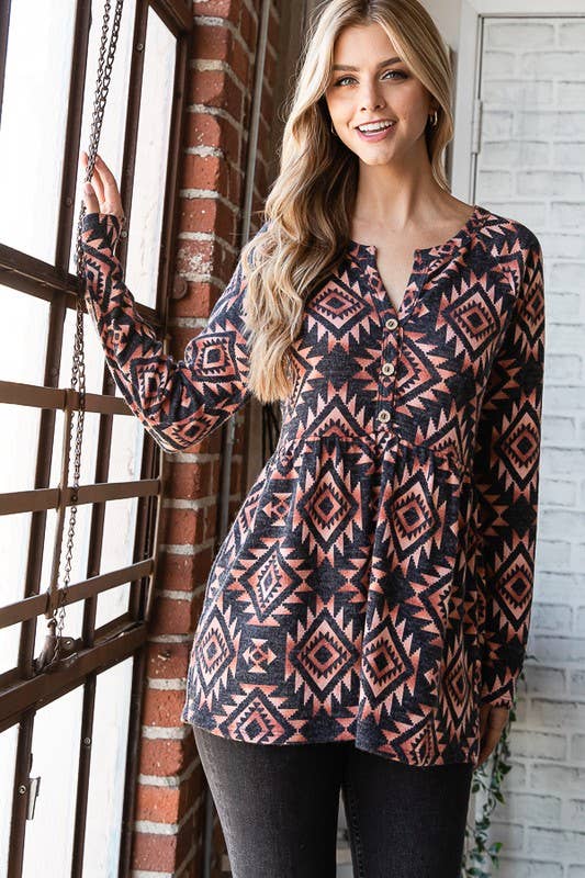 ROUGE/MULTI TOP DE POUPÉE AZTÈQUE MULTICOLORE ET6755-25 en vente sur Faire5