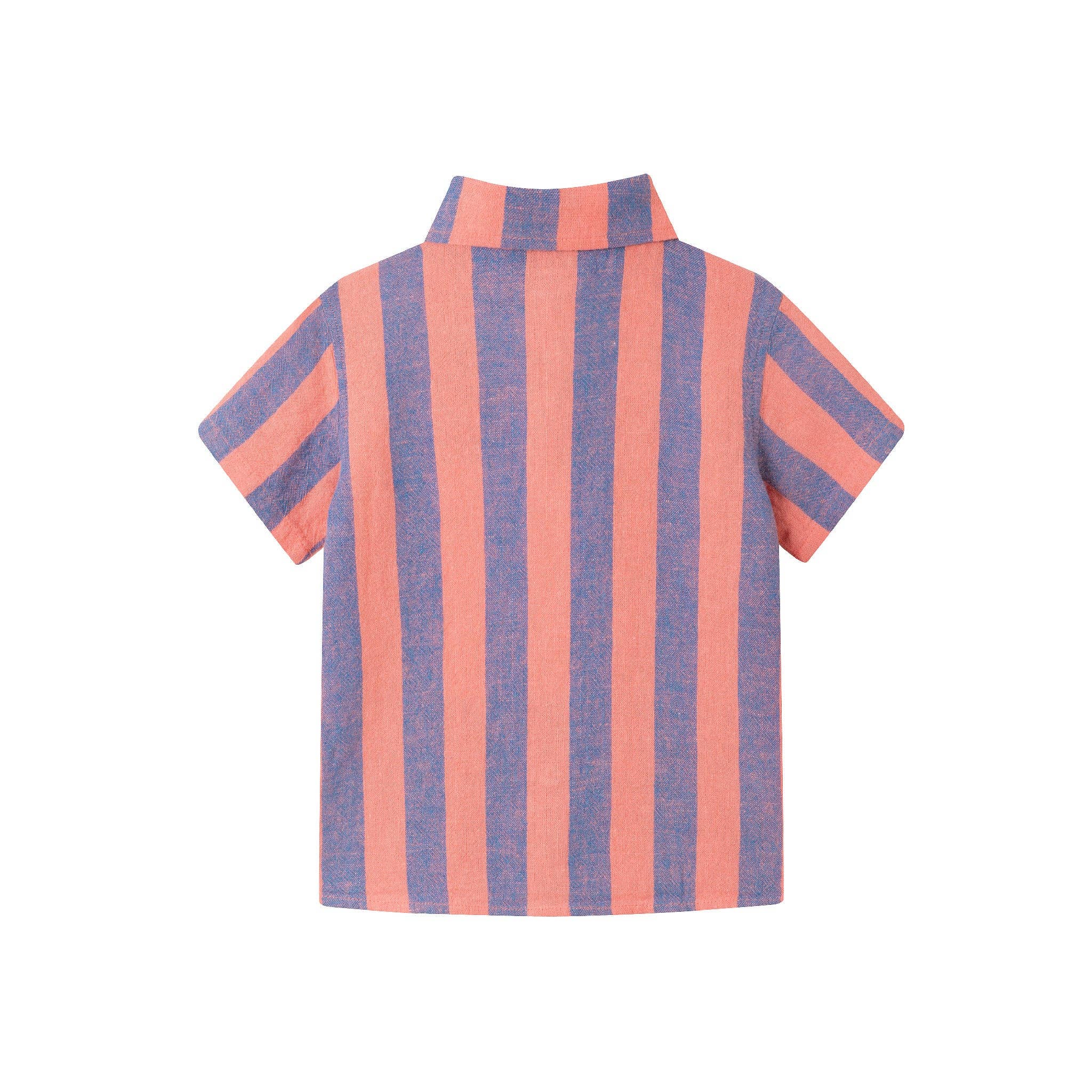 Kids (2-8) 2-Piece Striped Buttondown Set | Coral & Blue for wholesale on Faire7