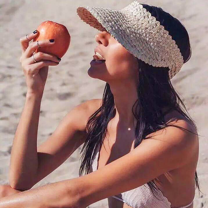 Bali Harvest - Wholesale Visor - Women's - Straw Hat Straw Visor Summer Beach Sun Cap - Adult (White)