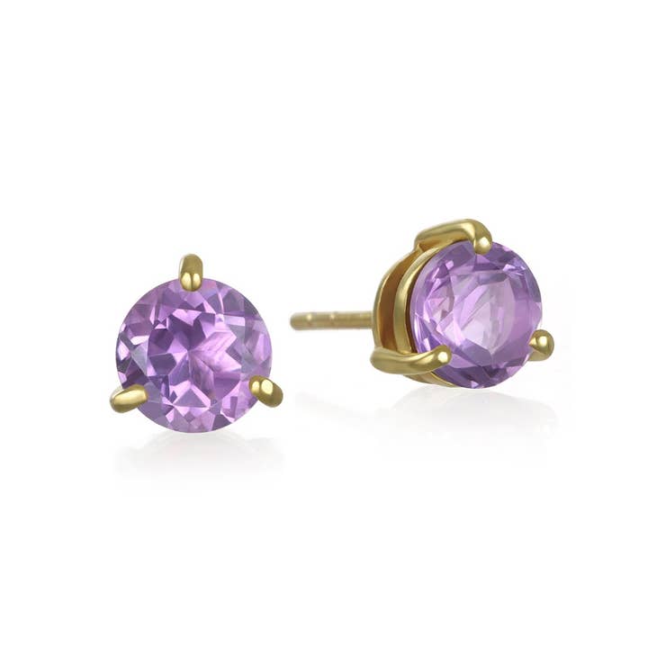 Amelia Rose Jewelry - Wholesale Stud/Post Earrings - Birthstone Earring-February Amethyst