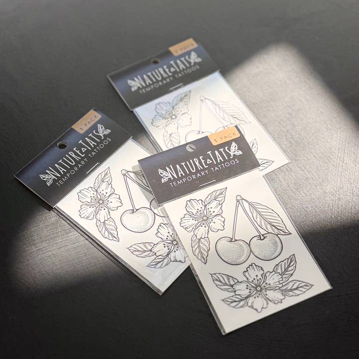 NatureTats - Wholesale Temporary Tattoo - Cherry Flower Temporary Tattoo