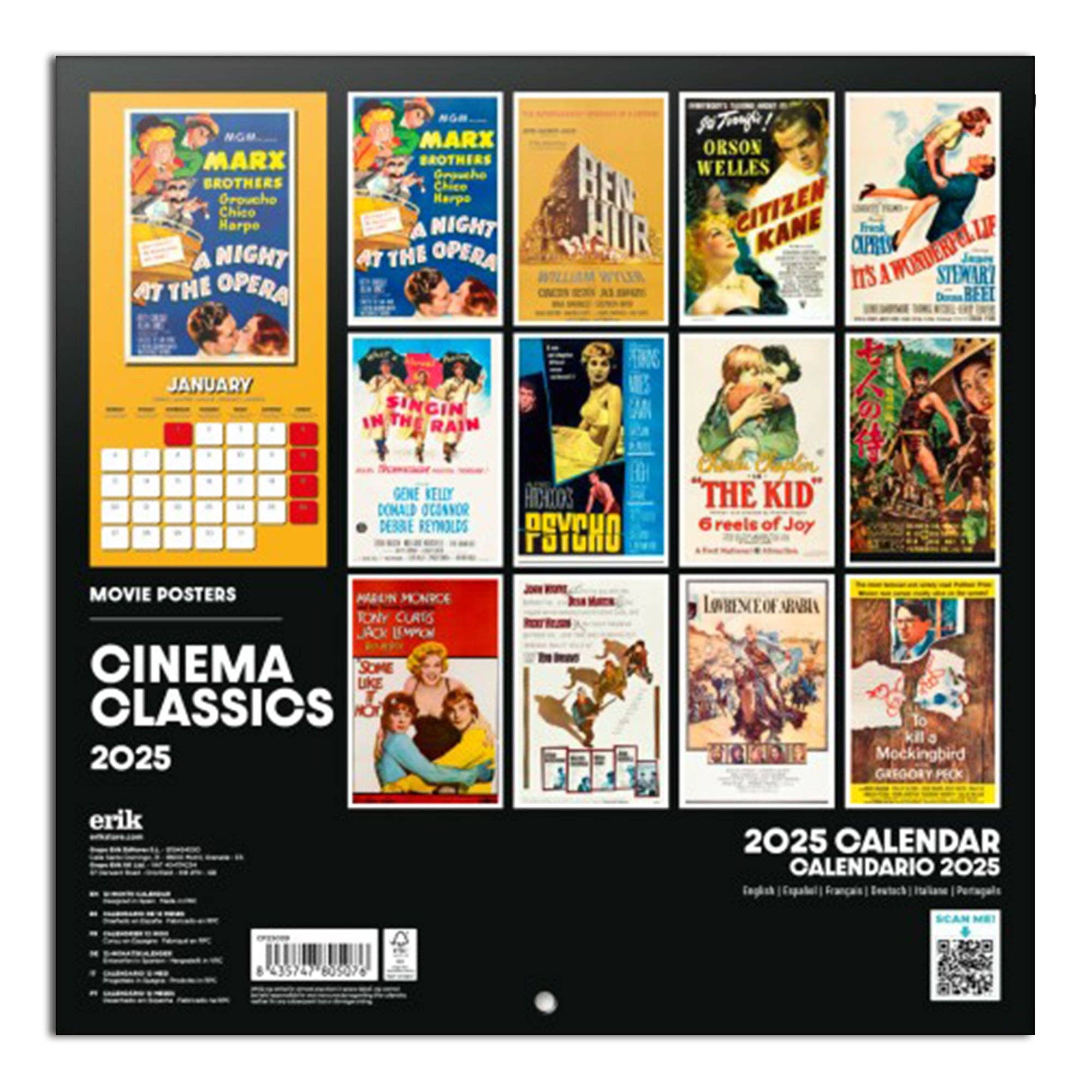 Close Up GmbH - Wholesale Calendar - Cinema Classics Calendar 2025 Movie Posters1