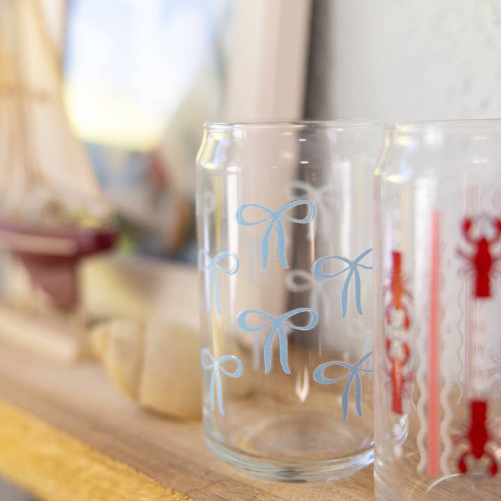 Bows | Libbey Glass Beer Can Iced Coffee Glass for wholesale by Oak Shore Collective LLC