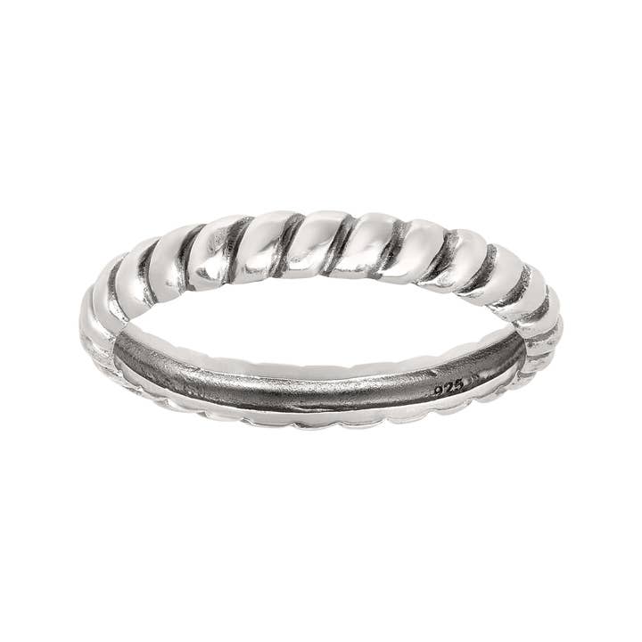 Grey Silpada Belle Fleur Twisted Stacking Ring in Sterling Silver for wholesale on Faire