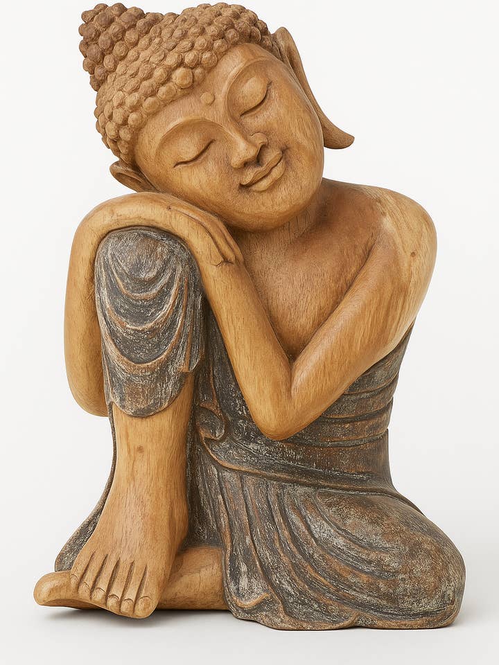 Vilande Buddha Trästaty – Suarträ för wholesale av The Bali Wood Co.