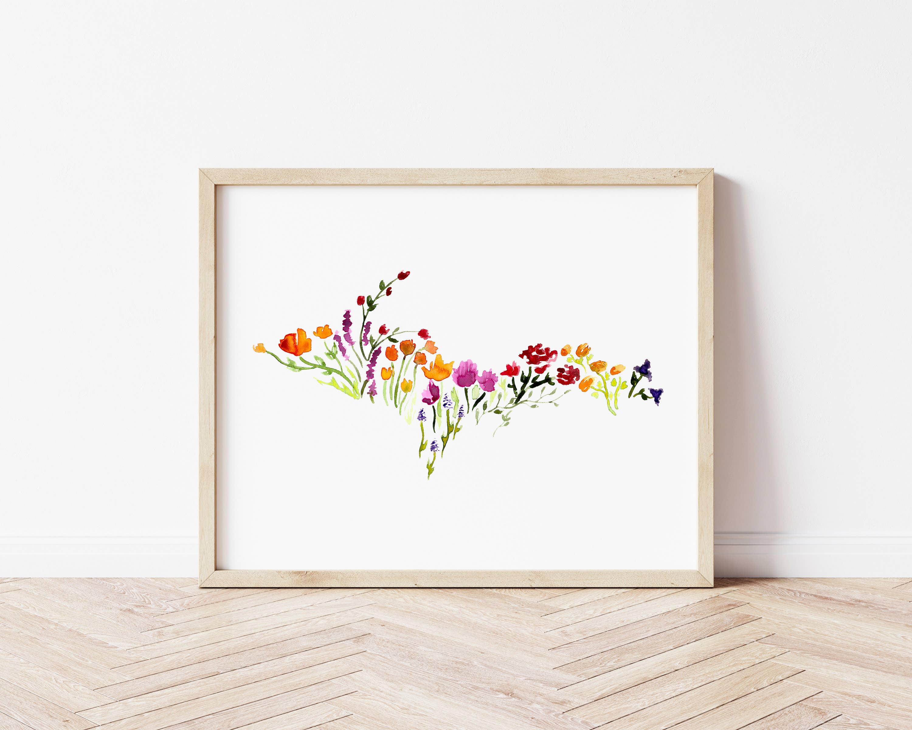 NorthHouse Creative Co. - Wholesale Art Print - Floral Michigan U.P. Watercolor Artwork Print2